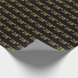 Black, Imitate Gold 28. (Achtundzwanzigste) Verans Geschenkpapier