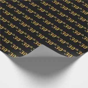Black, Imitate Gold 30. (30.) Event Geschenkpapier