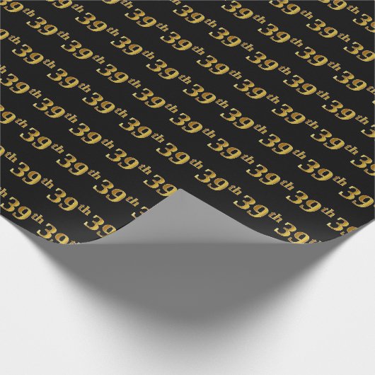 Black, Imitate Gold 39. (39.) Event Geschenkpapier (Ecke)