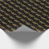 Black, Imitate Gold 40. (40.) Event Geschenkpapier (Ecke)