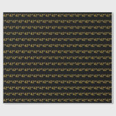 Black, Imitate Gold 42. (42.) Event Geschenkpapier (Flach)