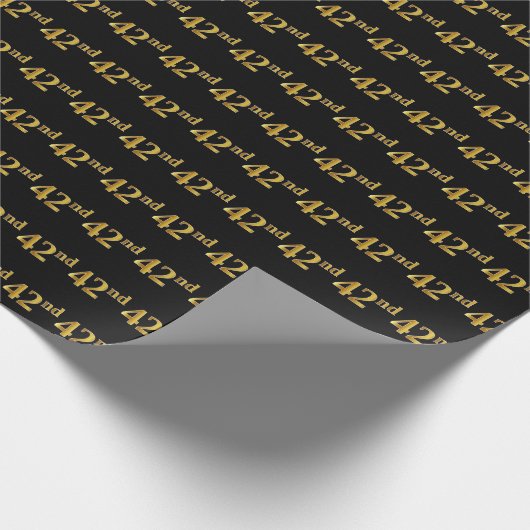 Black, Imitate Gold 42. (42.) Event Geschenkpapier (Ecke)