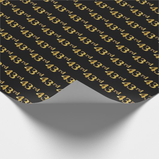 Black, Imitate Gold 43. (43.) Event Geschenkpapier (Ecke)
