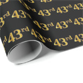 Black, Imitate Gold 43. (43.) Event Geschenkpapier (Rolleneckpunkt)