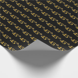 Black, Imitate Gold 45. (fünfundvierzigste) Verans Geschenkpapier