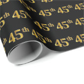 Black, Imitate Gold 45. (fünfundvierzigste) Verans Geschenkpapier (Rolleneckpunkt)