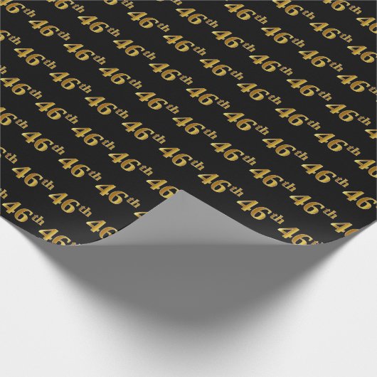 Black, Imitate Gold 46. (46.) Event Geschenkpapier (Ecke)