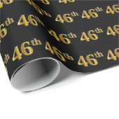 Black, Imitate Gold 46. (46.) Event Geschenkpapier (Rolleneckpunkt)