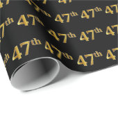 Black, Imitate Gold 47. (siebenundvierzigste) Vera Geschenkpapier (Rolleneckpunkt)