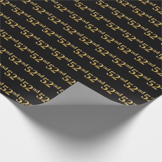 Black, Imitate Gold 52. (52.) Event Geschenkpapier (Ecke)