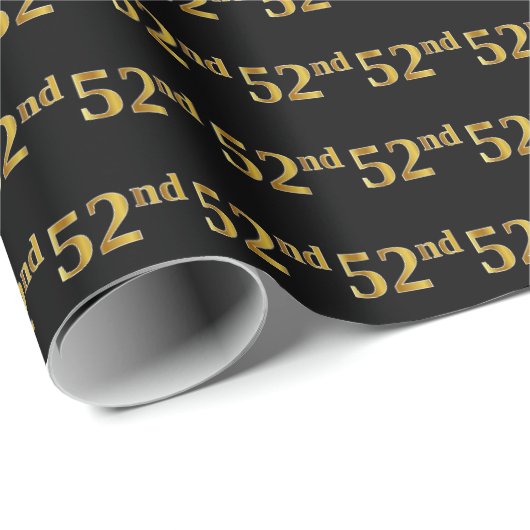 Black, Imitate Gold 52. (52.) Event Geschenkpapier (Rolleneckpunkt)