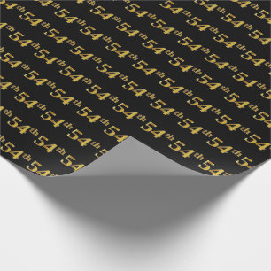 Black, Imitate Gold 54. (Vierundfünfzigste) Event Geschenkpapier