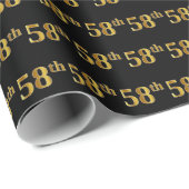 Black, Imitate Gold 58. (Achtundfünfzigste) Verans Geschenkpapier (Rolleneckpunkt)