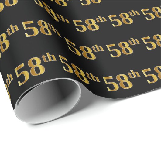 Black, Imitate Gold 58. (Achtundfünfzigste) Verans Geschenkpapier (Rolleneckpunkt)