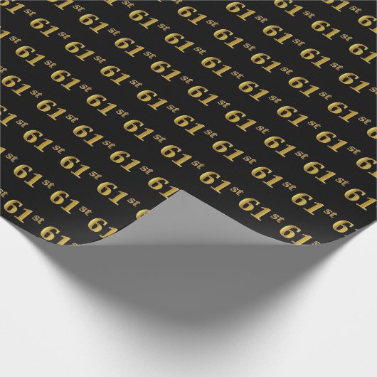 Black, Imitate Gold 61. (61.) Event Geschenkpapier (Ecke)