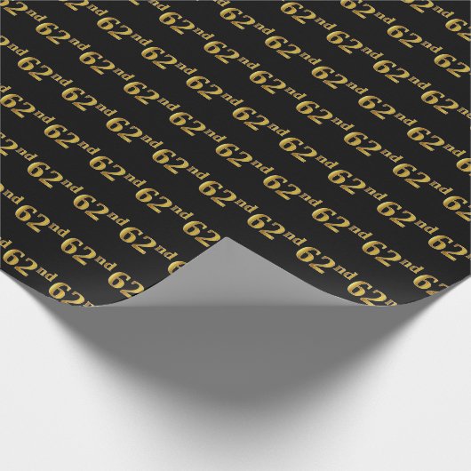 Black, Imitate Gold 62. (62.) Event Geschenkpapier (Ecke)