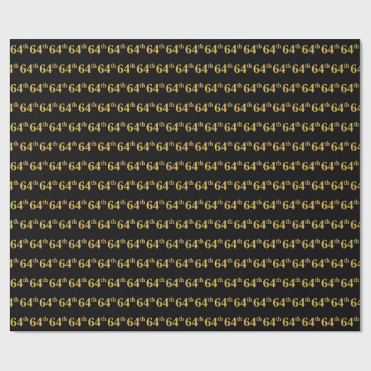 Black, Imitate Gold 64. (Vierundsechzigste) Verans Geschenkpapier (Flach)