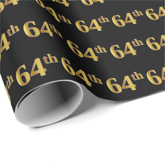 Black, Imitate Gold 64. (Vierundsechzigste) Verans Geschenkpapier (Rolleneckpunkt)