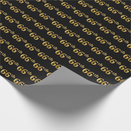 Black, Imitate Gold 66. (66.) Event Geschenkpapier (Ecke)