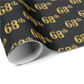 Black, Imitate Gold 68. (Achtundsechzigste) Verans Geschenkpapier (Rolleneckpunkt)