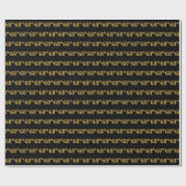 Black, Imitate Gold 68. (Achtundsechzigste) Verans Geschenkpapier (Flach)