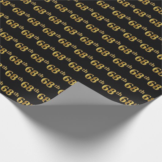 Black, Imitate Gold 68. (Achtundsechzigste) Verans Geschenkpapier (Ecke)
