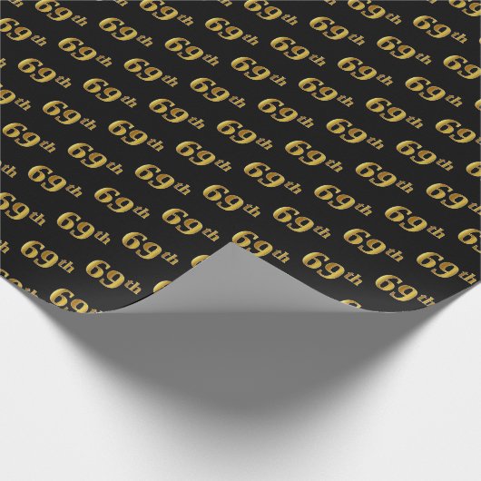 Black, Imitate Gold 69. (69.-9.) Veranstaltung Geschenkpapier (Ecke)