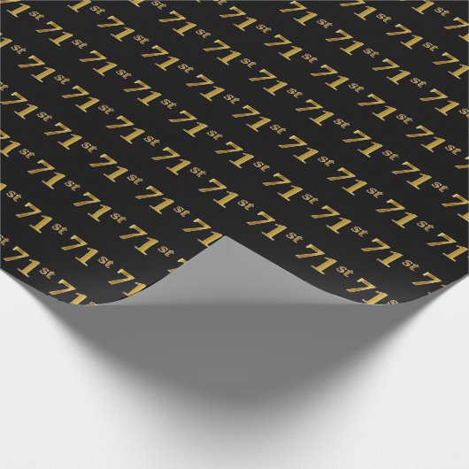 Black, Imitate Gold 71. (71.) Event Geschenkpapier (Ecke)