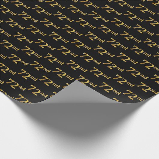 Black, Imitate Gold 72. (72.) Event Geschenkpapier (Ecke)