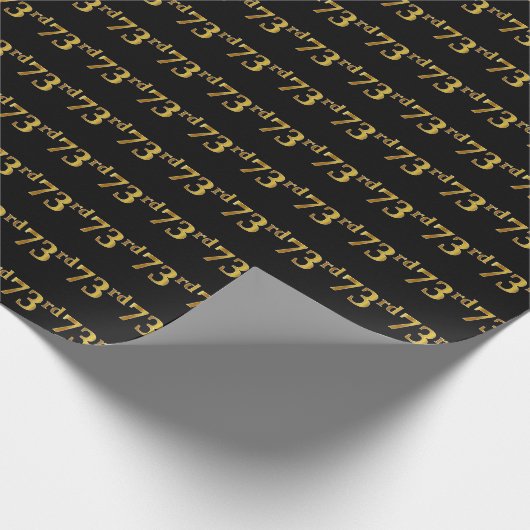 Black, Imitate Gold 73. (73.) Event Geschenkpapier (Ecke)