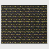 Black, Imitate Gold 74. (Vierundsiebzig) Event Geschenkpapier (Flach)