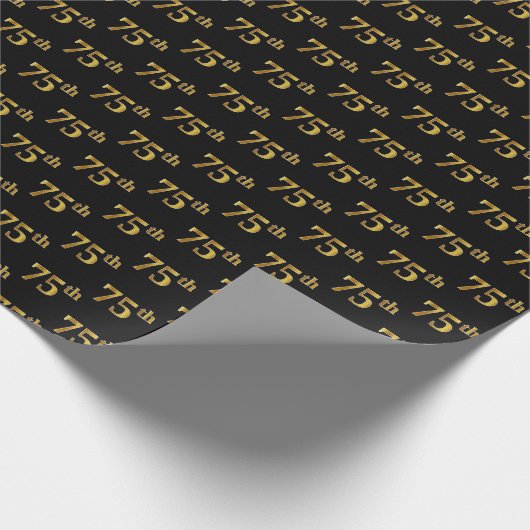 Black, Imitate Gold 75. (75.-5.) Veranstaltung Geschenkpapier (Ecke)