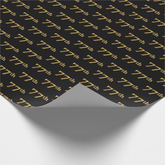 Black, Imitate Gold 77. (77.-7.) Veranstaltung Geschenkpapier (Ecke)