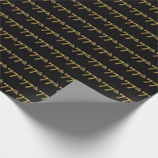 Black, Imitate Gold 77. (77.-7.) Veranstaltung Geschenkpapier (Ecke)