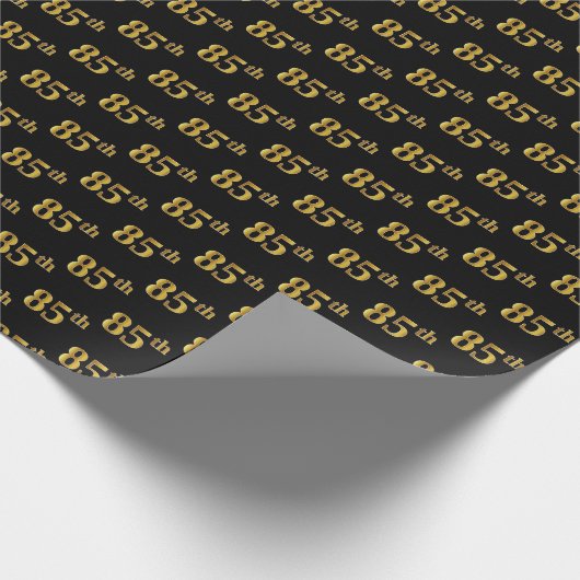 Black, Imitate Gold 85. (85.) Event Geschenkpapier (Ecke)