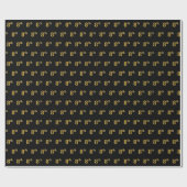 Black, Imitate Gold 8. (Achte) Event Geschenkpapier (Flach)