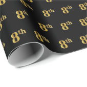Black, Imitate Gold 8. (Achte) Event Geschenkpapier (Rolleneckpunkt)