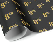 Black, Imitate Gold 8. (Achte) Event Wrapping Pape Geschenkpapier (Rolleneckpunkt)