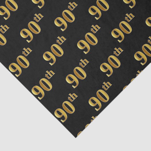 Black, Imitate Gold 90. (Neunzigste) Event Seidenpapier (Ausschnitt)
