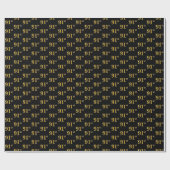 Black, Imitate Gold 91. (Neunzigste) Event Geschenkpapier (Flach)