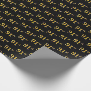 Black, Imitate Gold 91. (Neunzigste) Event Geschenkpapier