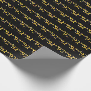 Black, Imitate Gold 92. (Neunzigste) Veranstaltung Geschenkpapier