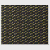 Black, Imitate Gold 97. (siebenundneunzig) Event Geschenkpapier (Flach)