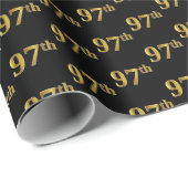 Black, Imitate Gold 97. (siebenundneunzig) Event Geschenkpapier (Rolleneckpunkt)