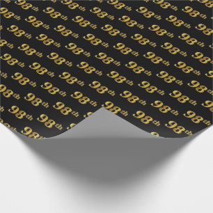 Black, Imitate Gold 98. (Achtundneunzig) Event Geschenkpapier