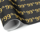 Black, Imitate Gold 99. (Neunundneunzigste) Verans Geschenkpapier (Rolleneckpunkt)