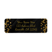 Black & Imitate Gold Glitzer Glamour Dots Modern (Vorne)