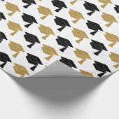 Black & Imitate Gold Glitzer Grad Cap Abschluss Ge Geschenkpapier (Ecke)