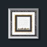 Black & Imitate Gold Jerusalem Hafrashat Challah Leinwanddruck<br><div class="desc">Unsere Jerusalem Black, White, Gray & (simuliert) Gold Gerahmt Hafrashat Challah Canvas Print wurde durch eine spezielle Anfrage für einen Freund mit einer Black & White Küche erstellt. Eine schöne Dusche, Mütter Tag, oder jeden Tag Geschenk. Weil ihre Challah ein Kunstwerk ist, kann sie ihren Namen mit einem blüh auf...</div>