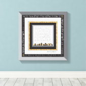 Black & Imitate Gold Jerusalem Hafrashat Challah Leinwanddruck (Insitu (Holzboden))